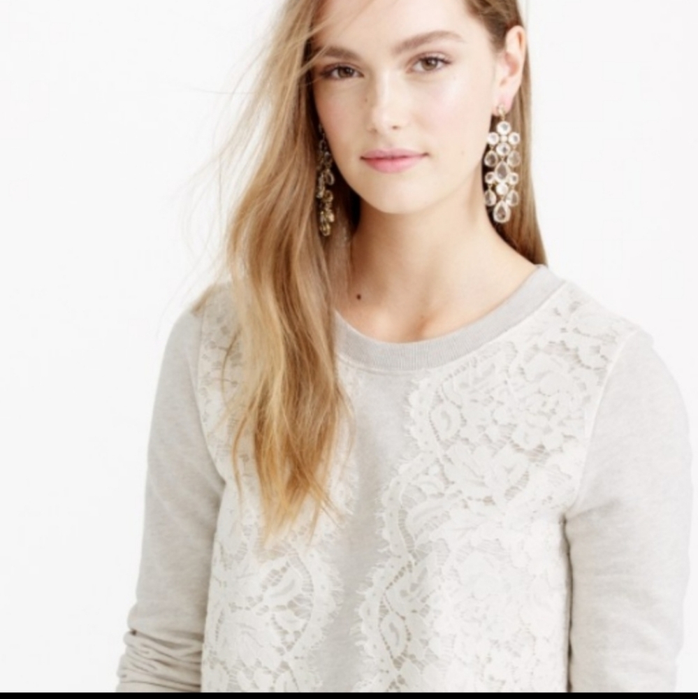 J. Crew Lace sweatshirt - Picture 1 of 6